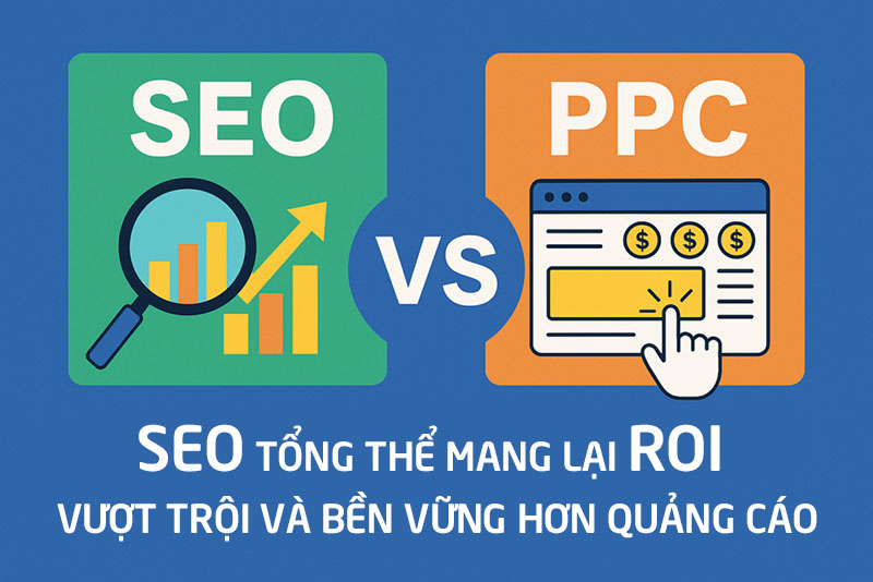 Ảnh minh họa so sánh ROI của SEO tổng thể và Ads