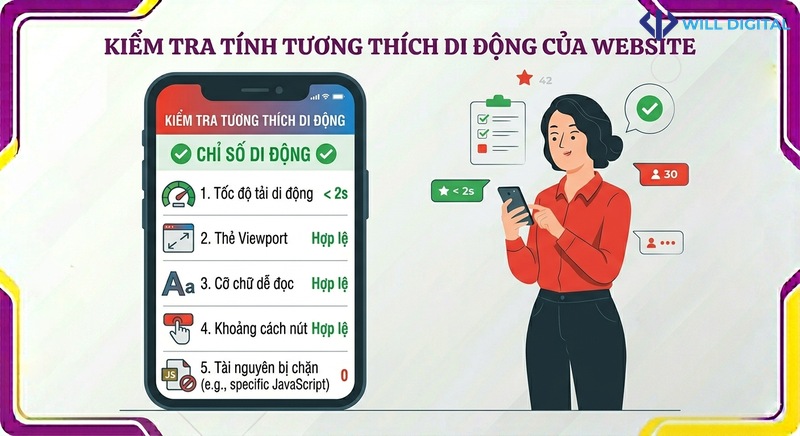 Hoạt họa kiểm tra tính mobile-friendly của website
