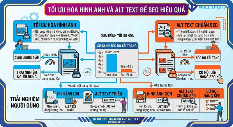 Infographic về tối ưu hóa hình ảnh và alt text trong SEO