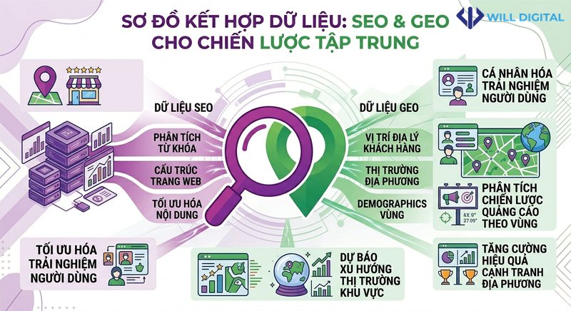 Infographic kết hợp dữ liệu SEO và GEO để đánh giá hiệu quả