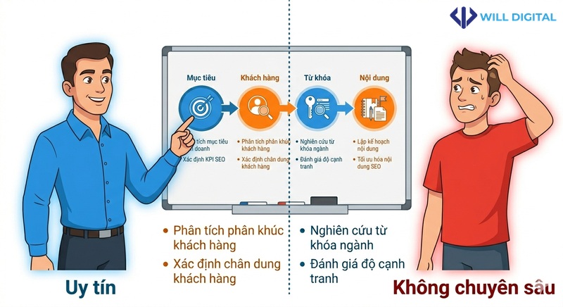 So sánh giữa công ty SEO uy tín và không chuyên sâu