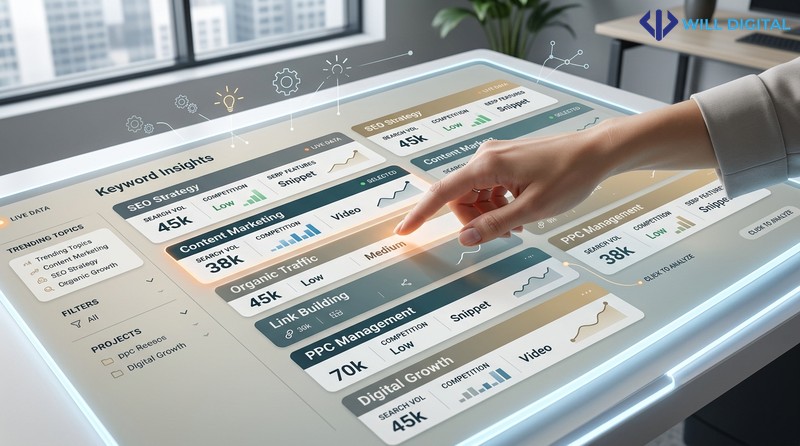 Biểu đồ so sánh hiệu quả SEO từ khóa về tốc độ và rủi ro