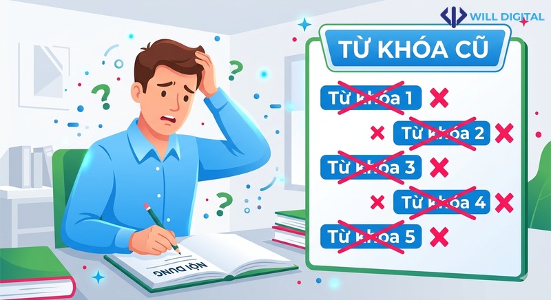 Người viết nội dung bối rối với từ khóa cũ SEO