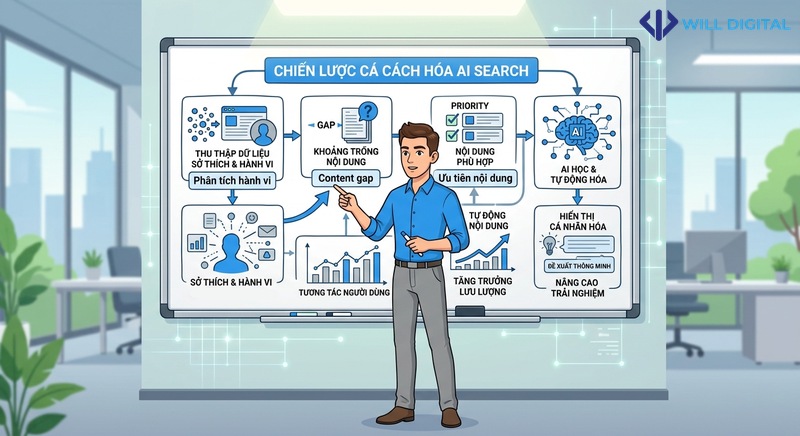 Hoạt họa chiến lược cá nhân hóa AI Search cho doanh nghiệp