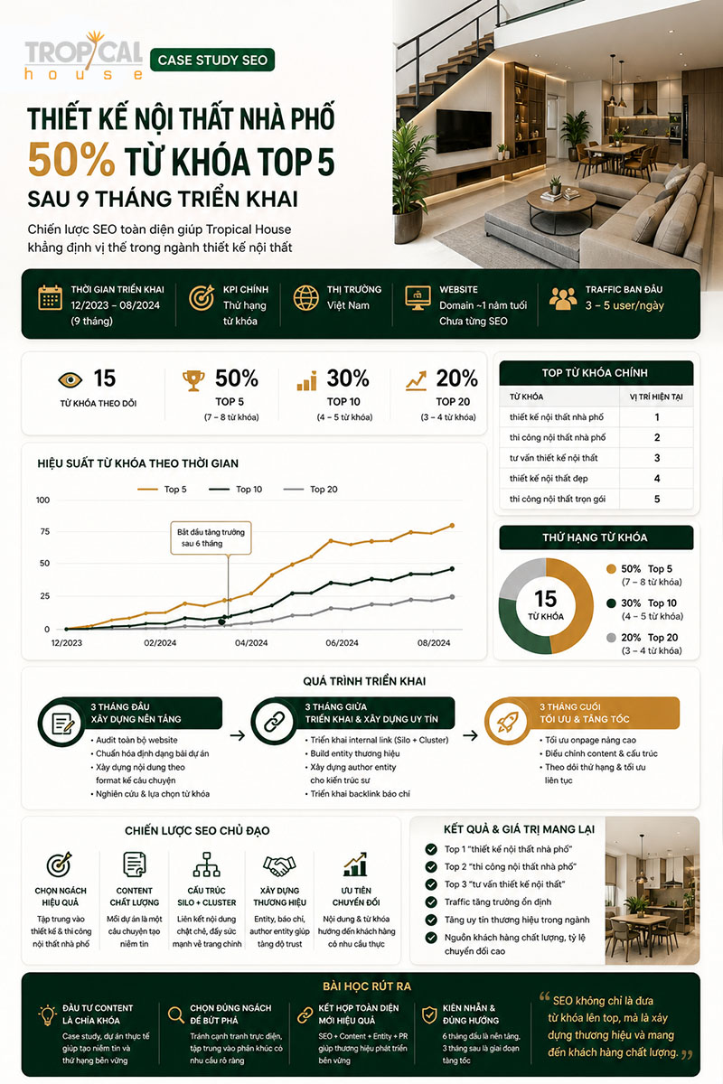 Case Study Seo thiết kế nội thất Tropical House